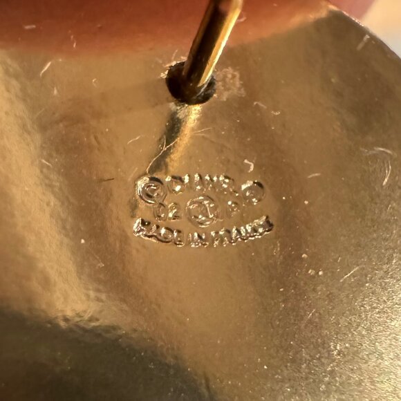 Chanel 2002 02P CC Logo Striped Round Stud Earrings - Picture 8 of 10